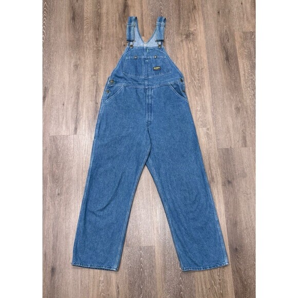 Vintage OshKosh Overalls Mens 34X30 Denim Bib Sanforized Vestbak Union Made - Picture 1 of 16